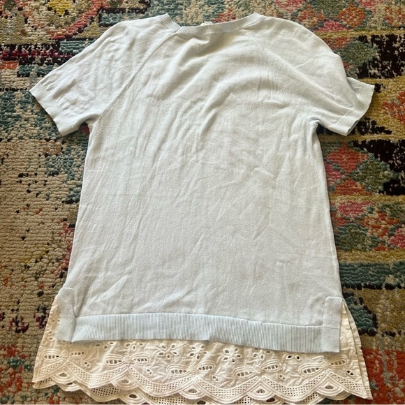 LOFT big Lebowski Knit Top size S soft blue - Picture 2 of 6